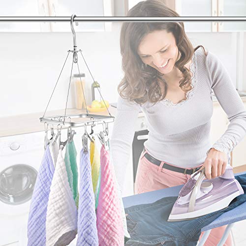 image for Senbowe Foldable Clip and Drip Hanger, Drying Hanger, Clothes Drying R