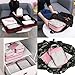 Gonex Compression Packing Cubes, Extensible Mesh Bags Organizers L+2M+2S with 4 Zipped Plastic Bags and Wallet Pink