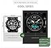 AIMES Men‘s Watches Sports Outdoor Military Waterproof Wtch Dual Display Digital Big Wrist Watch Tactical Multi Function Tactics LED Alarm Stopwatch