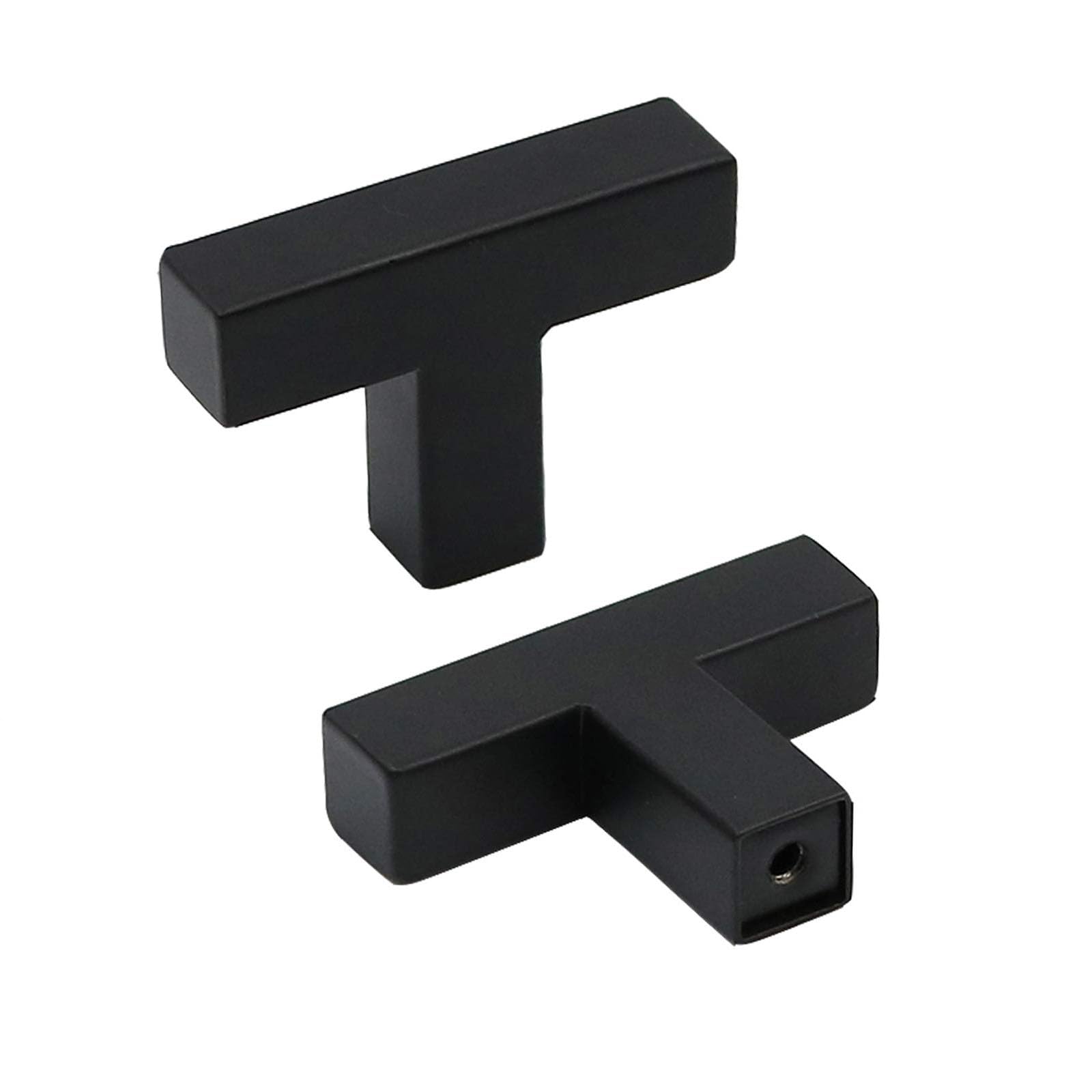 Yumarket Square T-Bar Drawer Pulls - Matte Black Stainless Steel - Kitchen Cabinet Handles (Lot Of 1-50)