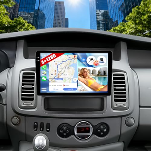 CAMECHO [4+128G] Android 15 Car Radio for Opel Vivaro A 87R/Renault Trafic 2/Nissan Primastar, Carplay Android Auto Wireless, 10" INCELL Screen Bluetooth 2 Din Radio Navi WiFi FM/RDS Mirror Link