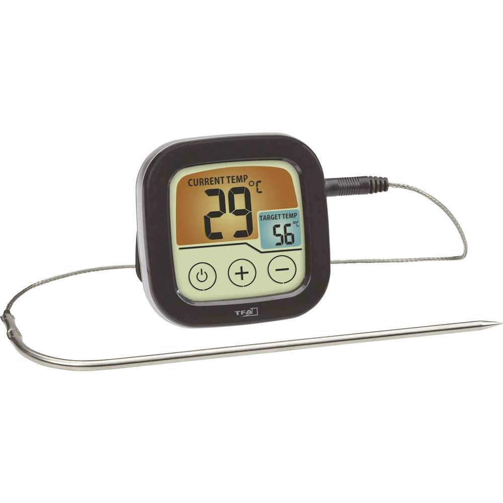 TFA Dostmann Digital Grill- and Barbecue Thermometer, 14.1509.01, Kitchen Thermometer, incl Long Probe, Temperature Alarm