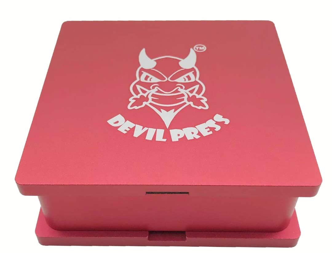 DEVILPRESS™ ROSIN PRE PRESS Mold Highest Quality FLOWER PUCK (DEVILPRESS™ 4"X 4" ROSIN PRE PRESS MOLD ALUMINIUM)