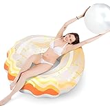 Jasonwell Inflatable Seashell Pool Float Sea Shell Floatie with Ball Water Fun Large Blow Up Summer Beach Swimming…