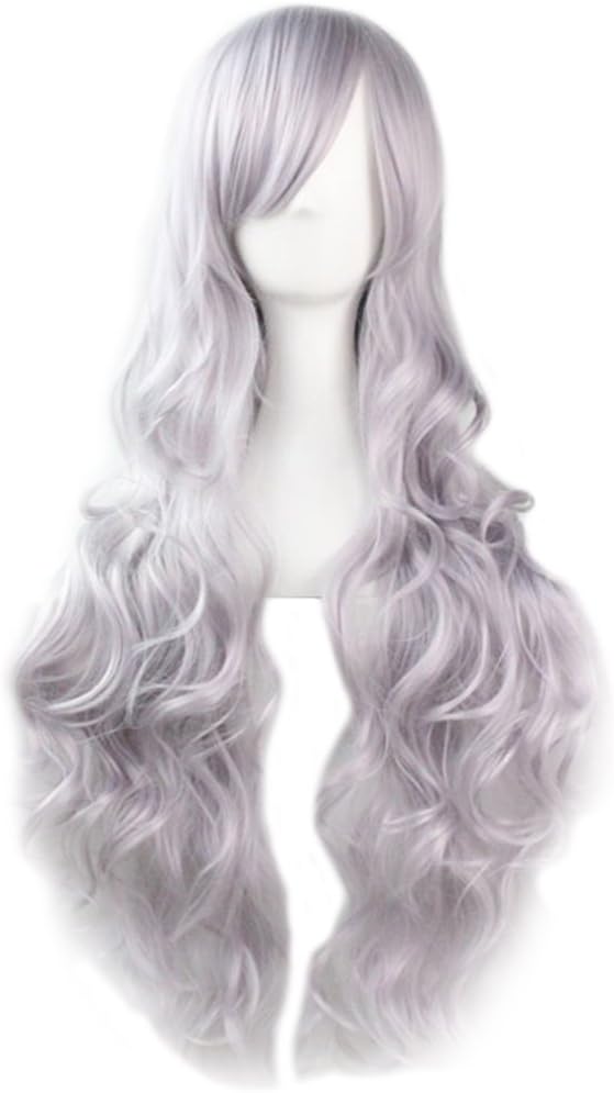 31.5" Long Curly Heat Resistant Fiber Synthetic Wig Daily Cosply Party Wig