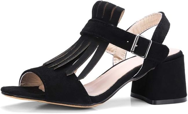fringe block heels
