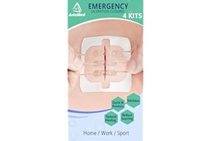 ARIXMED Emergency Laceration Closures, Zip Sutures Butterfly Bandaids Kit (4 Set), Repair Wounds Without Stitches, Must Have for First Aid Kits