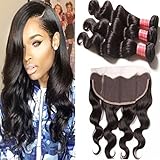 Jolia Hair Virgin Brazilian Body Wave Hair Weave 3 Bundles, 100% Unprocessed Brazilian Virgin Human Hair Weft, 100g/pcs, Natural Black Color, Can be Dyed and Bleached
