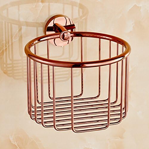 Brass Material Toilet Paper Holder Neoclassical Rose Gold Wall Mounted