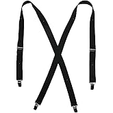 CTM Women's Elastic Clip-End 1 Inch Basic Suspenders