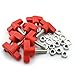 8 Set M6x20 Thumb Screw Plastic T Shape Red Head Hard Top Quick Removal Fastener Change Tee Knobs Screw Clamping Screw with Nut Washer Kit For Jeep Wrangler Accessories