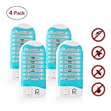 Bug Zapper of Night, Gnat Trap 110V, Electronic Bug Zapper Indoor Bug Zapper Electronic Insect Killer Eliminates Most Flying Pests, Mosquito & Insect Killer (4 Packs)