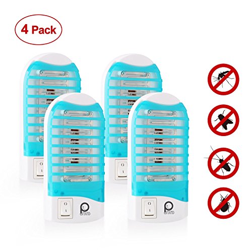 Bug Zapper of Night, Gnat Trap 110V, Electronic Bug Zapper Indoor Bug Zapper Electronic Insect Killer Eliminates Most Flying Pests, Mosquito & Insect Killer (4 Packs)
