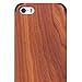 iCASEIT iPhone SE / 5S / 5 Wood Case - Handmade Premium Quality Genuinely Natural & Unique - Strong & Stylish Snap on Back Bumper - Non-Slip, Precise Fit - Rosewood / Black