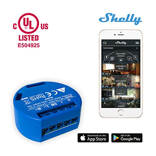 SHELLY 1 One Relay Switch Wireless WiFi Home Automation iOS Android Application 2 Pack UL - Thumbnail 2