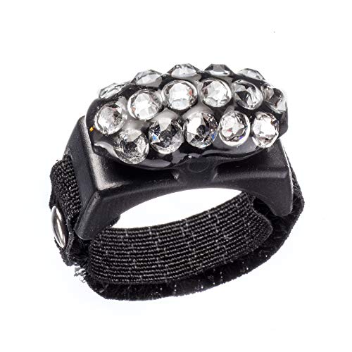 Thread Cutterz Ring Black w/ 3 Rows Clear Crystals - A Ring That cuts Thread, Yarn & Embroidery Floss - Thumbnail 5