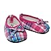 Hot Pink & Teal Plaid Shoes & Black Jeweled Flat Made by Sophia's, Fits 18 Inch American GIrl Dolls
