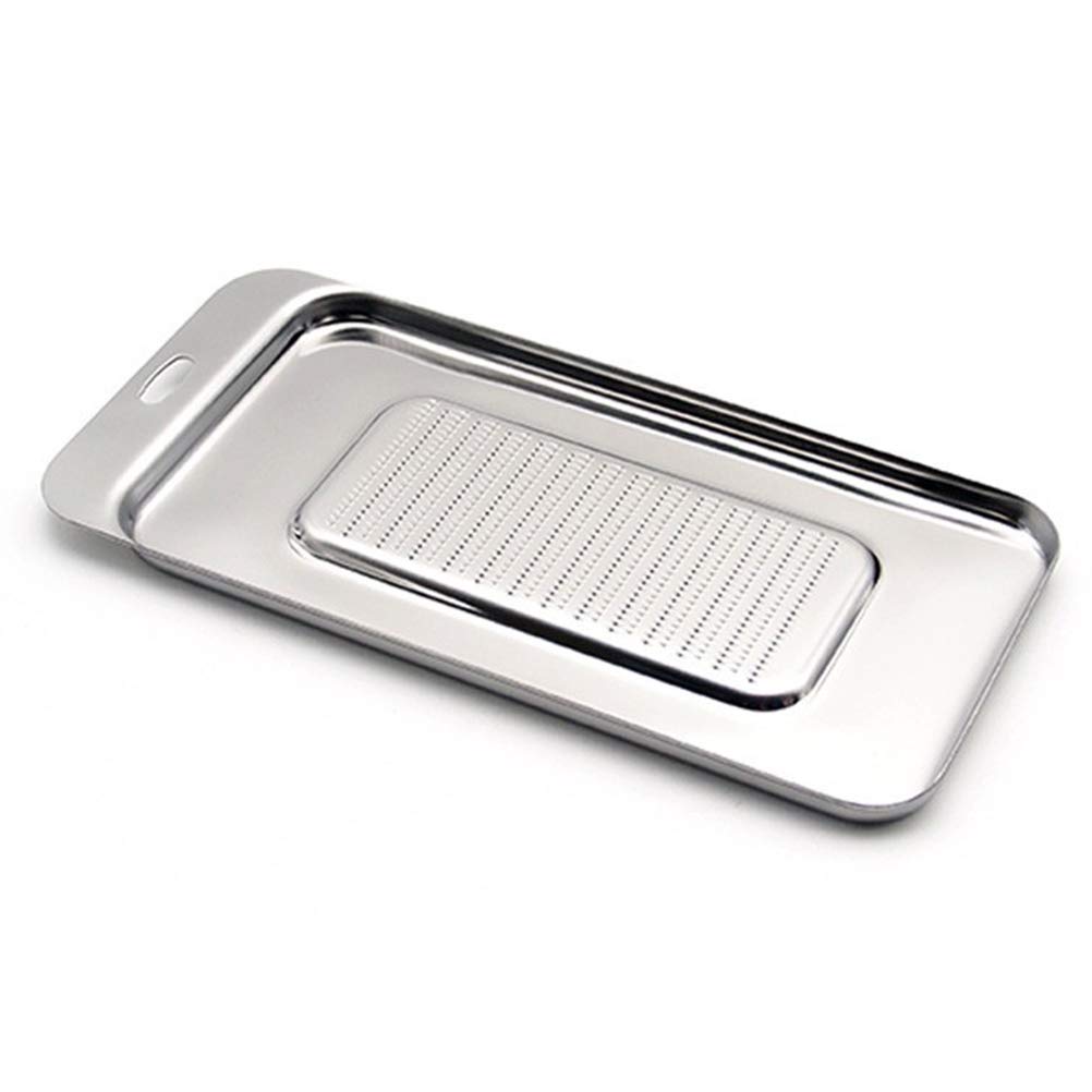 Thickened Stainless Steel Ginger Grater, Wasabi Garlic Grinding Tool Cheese Grater Square Lemon Zester Mini Grater with Container Nutmeg Grinder for Kitchen Cooking Baking Home U