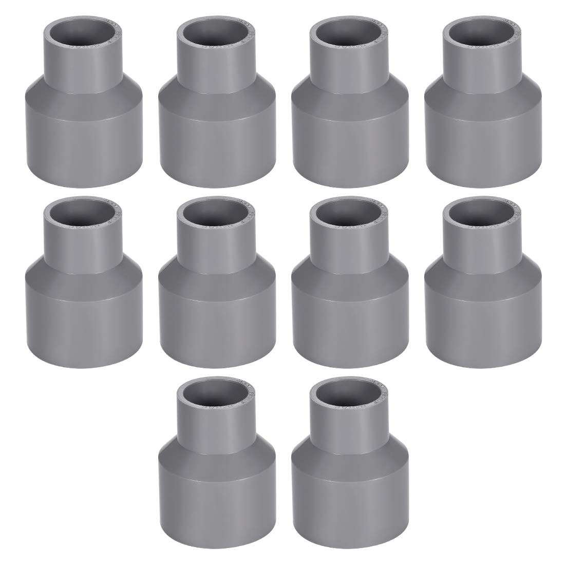 sourcing map PVC DWV Reducing Coupling Schedule 40 Gray 25mm x 40mm Socket 10Pcs