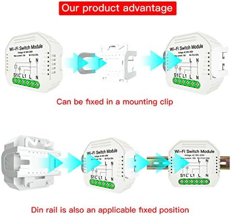 WiFi Momentary Inching Relay Selbsthemmendes Schaltermodul WiFi Enable APP Fernbedienung Kompatibel mit Alexa Google Home Smart Home Automatisierungsmodul