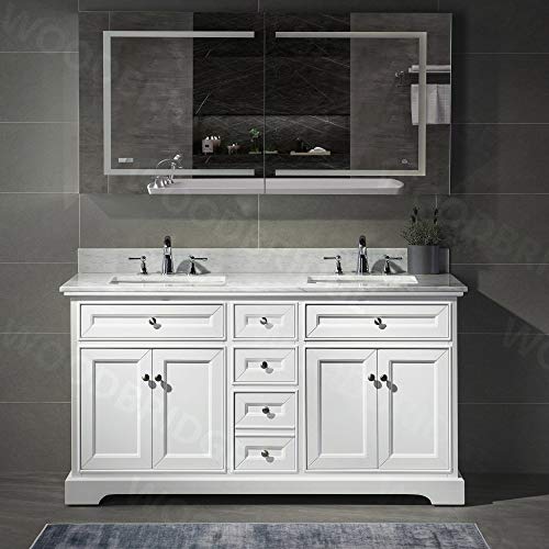 WOODBRIDGE London 60"Bathroom Vanity with authentic Italian Carrara