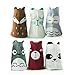 OLABB Anti Slip Toddler Kid Socks with Grips Animal Theme 6 Pair Crew Cut Gift Box