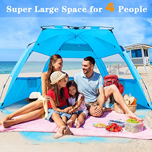 NXONE XL Pop Up Beach Tent, Deluxe Sun Shade Shelter for 4 Person, UPF