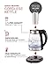 Electric Glass Digital Tea Kettle with FREE Tea Infuser, Built-In Precision Temperature Control Panel Base & Keep Warm Function, 1.7 Liter/1.8 Quart - RJ11-17-GP-RO