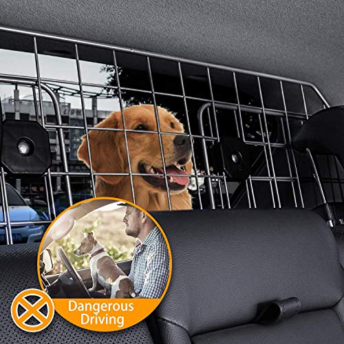 Sailnovo Dog Barrier for Car SUV Vehicles, Adjustable Pet Barrier Wire