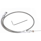 PQY 36" Stainless LS Swap Throttle Cable Kit Compatible with Chevy LS1 5.3L | Adjustable Accelerator Cable Compatible with Chevrolet 97-07 LS1 Engine 4.8L 5.3L 5.7L 6.0L