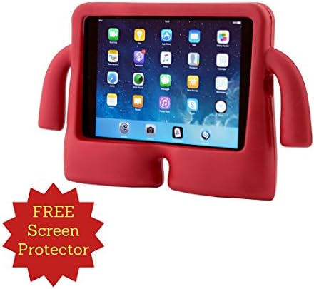 iPad Air Case for Kids (INCLUDING Screen Protector) - A Shockproof and Durable Protective Case for the iPad Air and Air 2 which is Free-Standing has Carrying Handles and is Child Safe (CHILLI RED)