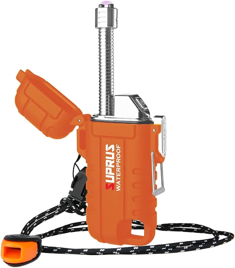 SUPRUS Windproof Waterproof USB C Candle Lighter Outdoor Orange