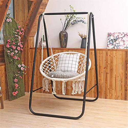 ZHJIUXING SF hängesessel mit Gestell Indoor,Schaukel Hängemattenstuhl Lazy Indoor Hanging Basket Home Wohnzimmer Cradle… – Bild 3