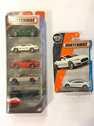 Matchbox 5 pack " OPEN ROAD CRUISERS" &amp; BONUS: Matchbox 2017 MBX Adventure City Tesla Model S 26/125, White