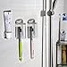 Bathroom Wall Mounted Holder For Your Toothpaste, Sgokuno Toothbrush And Electric Tooth Brush Head – Self-Adhesive Stainless Steel Mount Stand With Minimalist Design – Space Saving & Hygienic Solution