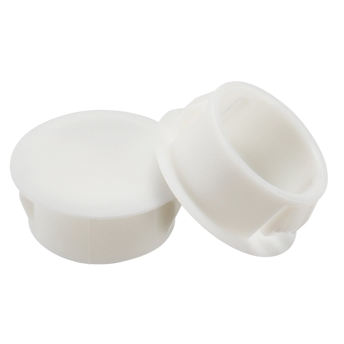 Sourcingmap Hold Plugs,20pcs 19mm x 10.2mm White Nylon Round Snap Locking Panel Hole Cover