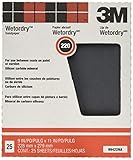 3M 88598NA Pro-Pak Wetordry Sanding Sheets, 220A-Grit, 9-Inch by 11-Inch,1 Pack of 25
