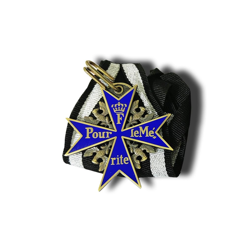 MILITARY MEDAL POUR LE MERITE MAX HIGHEST HONOR WW1 GERMAN REPLICA, 6x6, Blue