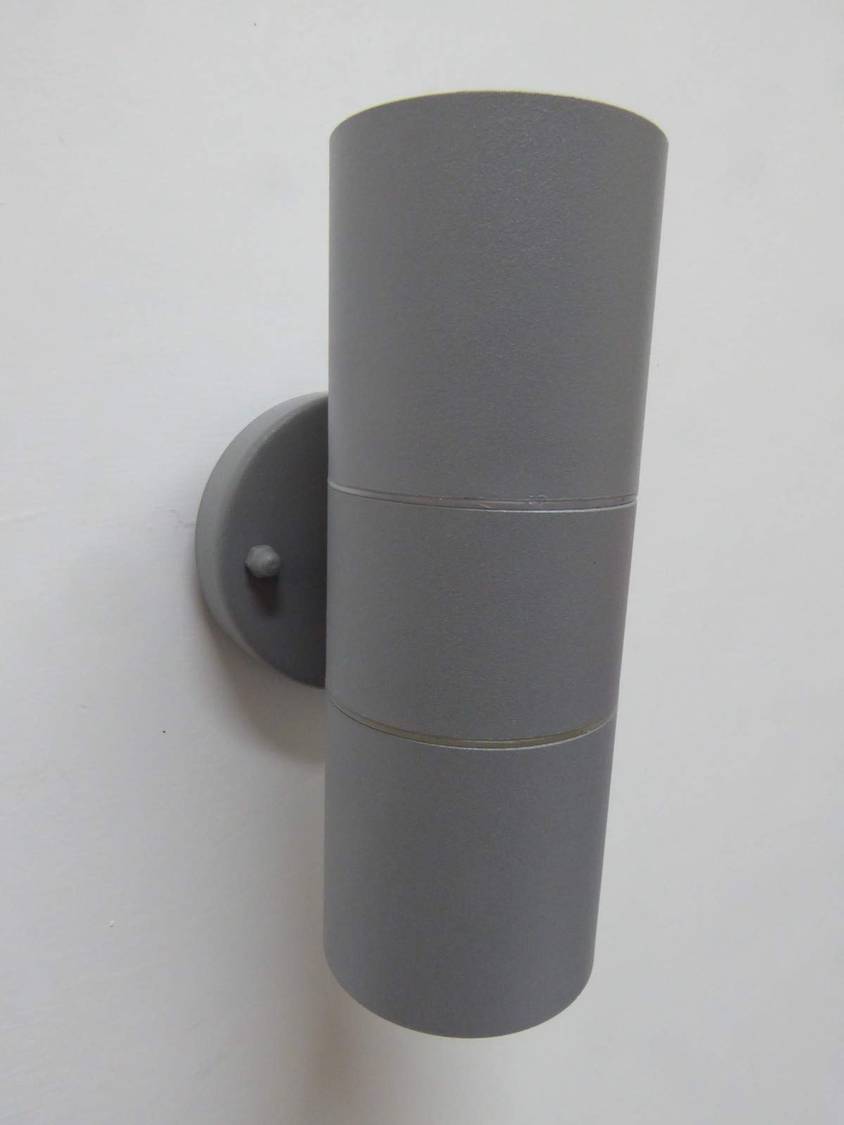 UK-Gardens Modern Up and Down Outdoor Stainless Steel Wall Light with Matt Finish GU10 IP44-2 Colours (Grey)