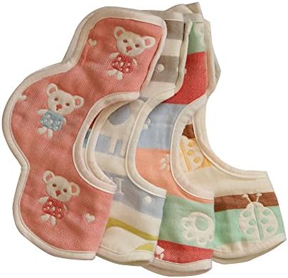 Baby bib,Unisex 4-Pack Absorbent Organic Cotton,super soft,Perfect Cute baby Gift for Boys &amp; Girls 100% Cotton (Beetle&amp;Bear)