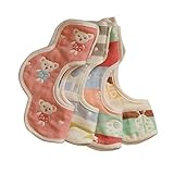 Baby bib,Unisex 4-Pack Absorbent Organic Cotton,super soft,Perfect Cute baby Gift for Boys & Girls 100% Cotton (Beetle&Bear)