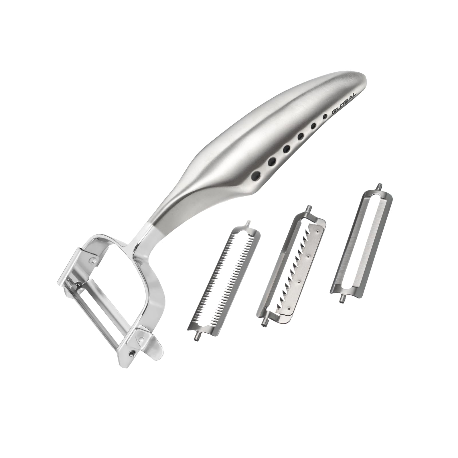 Global GS-94 3-Way Vegetable Peeler with 4 blades