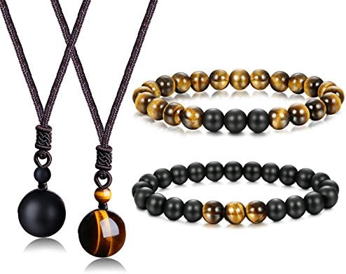Jstyle 8mm Tiger Eye Beads Distance Friendship Bracelet For Women Men Natural Onyx Stone Beads Pendant Adjustable Healing Necklaces Buy Online At Best Price In Uae Amazon Ae