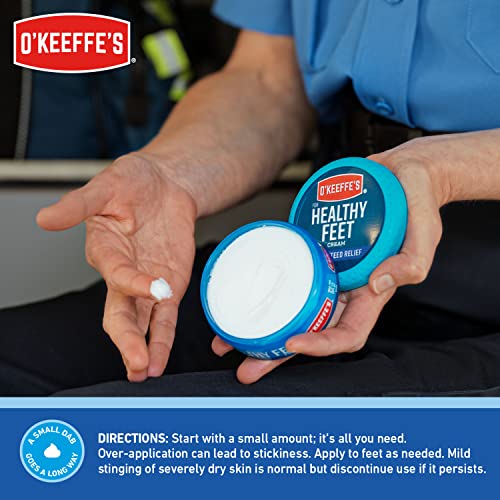O’KEEFFE’S FOR HEALTHY FEET FOOT CREAM; GUARANTEED RELIEF FOR EXTREMELY DRY; CRACKED FEET; INSTANTLY BOOSTS MOISTURE LEVELS; 6.4 OUNCE JAR; VALUE SIZE; (PACK OF 1)