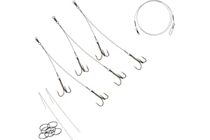 Tooth Shield Tackle 3 Pack Musky Sucker Rig (175 lb) / Muskie Pike Quick Strike Rigging Sucker Harness (Bronze Hooks)