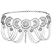 idealway Vintage Waist Chain Hollow Carving Rhinestone Crystal Body Chain Summer Beach Body Waist Chain Jewelry (1 Silver Hotest)