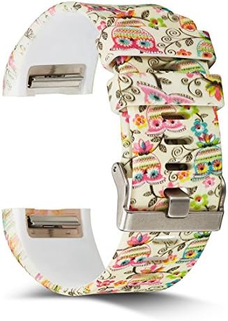 Fitbit Charge 2 Band,Silicone Adjustable Replacement Sport Strap Printed Bands with Classic Buckle for Charge2 HR Heart Rate + Fitness Wristband (Pattern-10, Large)