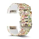 AIWELL Fitbit Charge 2 Band,Silicone Adjustable Replacement Sport Strap Printed Bands with Classic Buckle for Charge2 HR Heart Rate + Fitness Wristband (Pattern-10, Small)