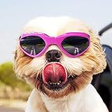 Homesupplier Dog Goggles Doggie Sunglasses for Small Medium Pets Dogs Glasses Puppy Eyewear Windproof UV Protection, Vet Recommended Eye Protection (Rose Red)