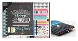 me & My Big Ideas Create 365 The Happy Planner, Big Box Teachers Change The World, 12 Month Planner, Comes with Kemah Craft Fineliner Color Pens (Bundle Box-184) Undated